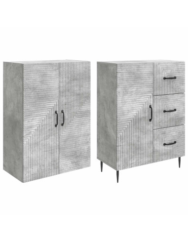 Set di armadi 2 pcs Grigio Cemento 66 x 34,5 x 89,5 cm