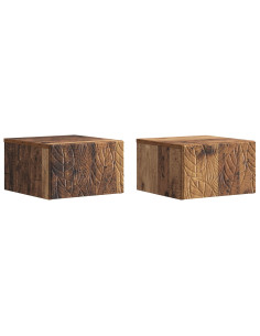 Mobiletto da notte a muro 2 pcs Legno antico 49 x 34,5 x 20 cm