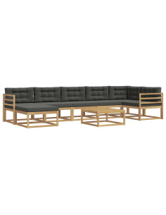 Set di divani da esterno 8 pcs Bianco e Antracite 2