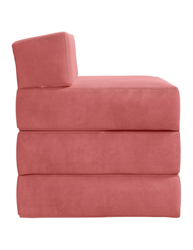 Divano Letto Pieghevole Rosa 200 x 70 x 15 cm Velluto