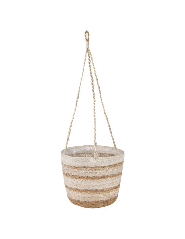 Cesti per piante in erba marina 3 pcs Naturale, Bianco e Beige