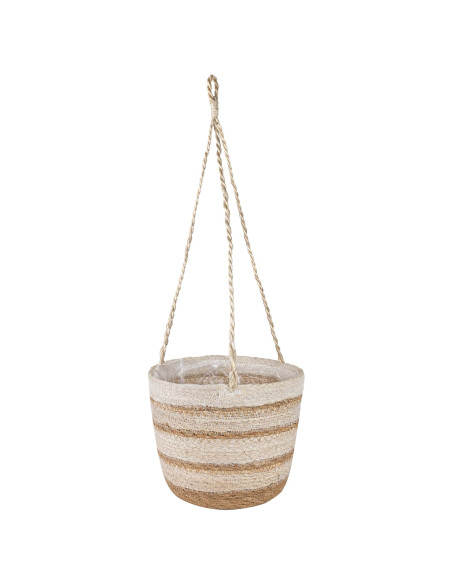 Cesti per piante in erba marina 3 pcs Naturale, Bianco e Beige