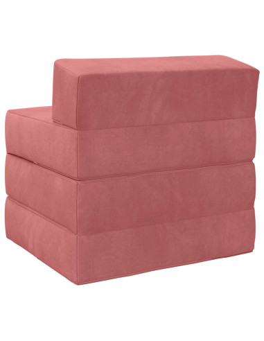Divano Letto Pieghevole Rosa 200 x 70 x 15 cm Velluto
