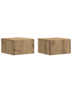Mobiletto da notte a muro 2 pcs Rovere Artigianale