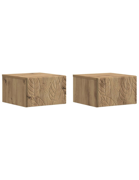 Mobiletto da notte a muro 2 pcs Rovere Artigianale