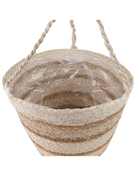 Cesti per piante in erba marina 3 pcs Naturale, Bianco e Beige