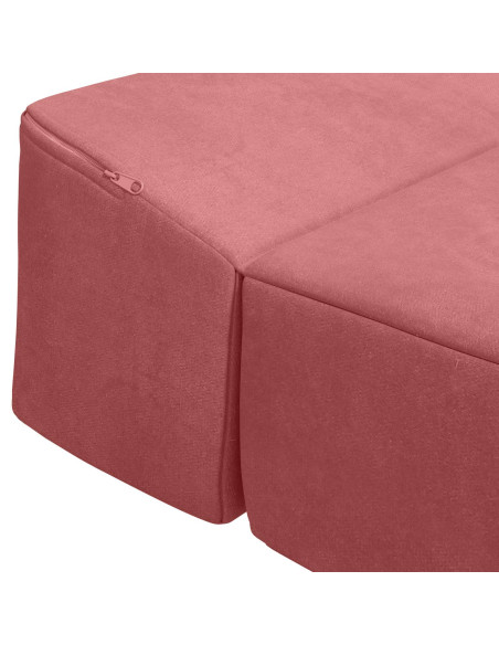 Divano Letto Pieghevole Rosa 200 x 70 x 15 cm Velluto