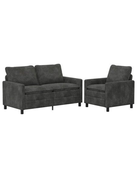 Set di divani 2 pcs Antracite Poliestere