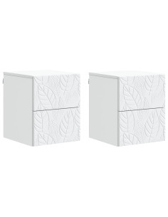 Mobiletto da notte a muro 2 pcs Bianco 34,5 x 33 x 40 cm