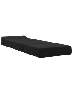 Divano Letto Pieghevole Nero 200 x 70 x 15 cm Velluto 2