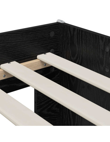 Letto alto per bambini con scrivania Nero 80 x 200 cm