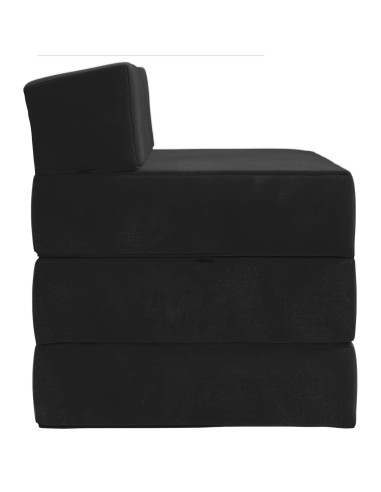 Divano Letto Pieghevole Nero 200 x 70 x 15 cm Velluto