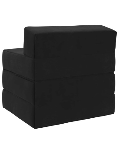 Divano Letto Pieghevole Nero 200 x 70 x 15 cm Velluto