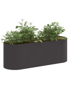 Letto rialzato da giardino Nero 120 x 40 x 40 cm Acciaio 2