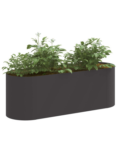 Letto rialzato da giardino Nero 120 x 40 x 40 cm Acciaio