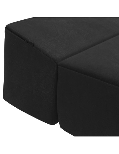 Divano Letto Pieghevole Nero 200 x 70 x 15 cm Velluto