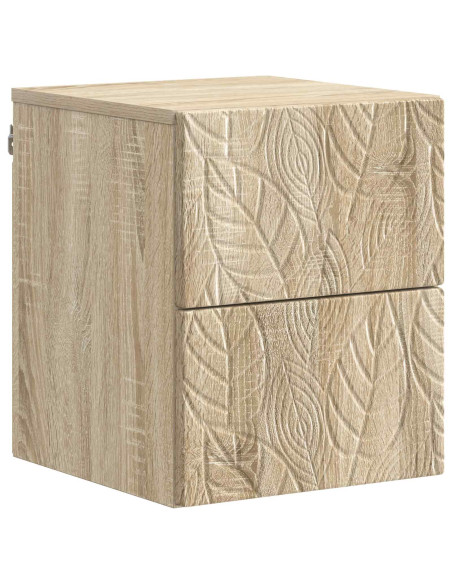 Mobiletto da notte a muro Rovere Sonoma 34,5 x 33 x 40 cm
