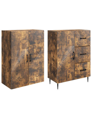 Set di armadi 2 pcs Rovere Fumo 66 x 34,5 x 89,5 cm