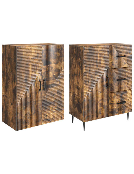 Set di armadi 2 pcs Rovere Fumo 66 x 34,5 x 89,5 cm