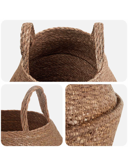 Vaso da fiori con manici 2 pcs Naturale Ø 22 x 20 cm