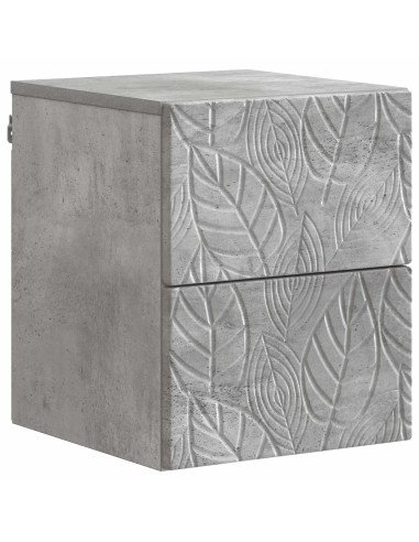 Mobiletto da notte a muro Grigio Cemento 34,5 x 33 x 40 cm