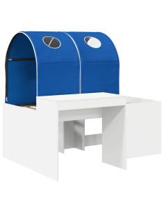 Letto con Tunnel 4 pcs Rovere Artigianale e Blu 2