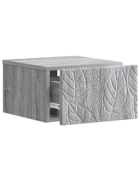Mobiletto da notte a muro Sonoma grigio 49 x 34,5 x 20 cm