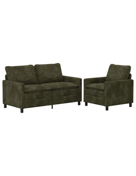Set di divani 2 pcs Verde Poliestere
