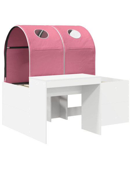 Letto con Tunnel 4 pcs Rovere Artigianale e Rosa