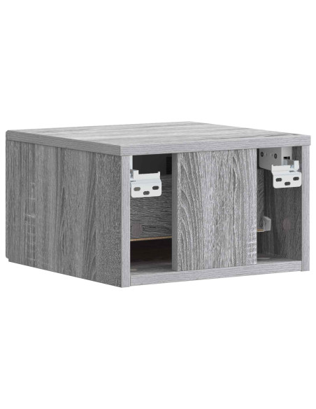 Mobiletto da notte a muro Sonoma grigio 49 x 34,5 x 20 cm