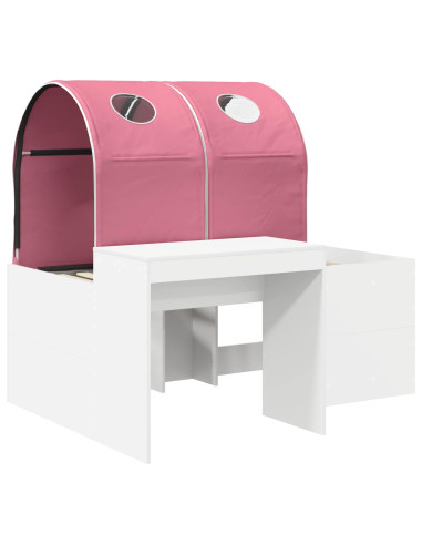 Letto con Tunnel 4 pcs Rovere Artigianale e Rosa