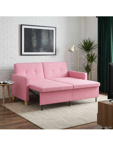 Divano Letto Estraibile Rosa Tessuto