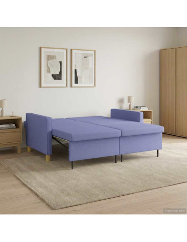 Divano Letto Estraibile Blu jeans Tessuto