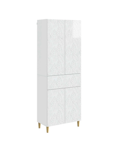 Set di armadi 2 pcs Bianco Lucido Legno ingegnerizzato