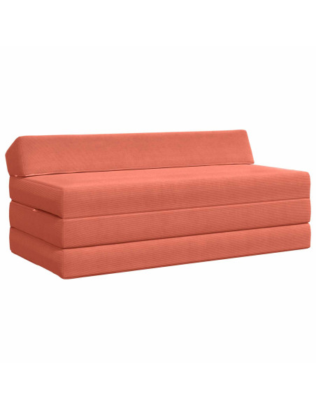 Divano Letto Pieghevole Rosso Arancio 120 x 60 x 49 cm Tessuto