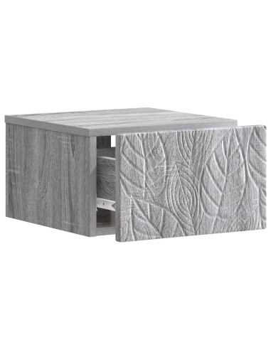 Mobiletto da notte a muro 2 pcs Sonoma grigio 49 x 34,5 x 20 cm