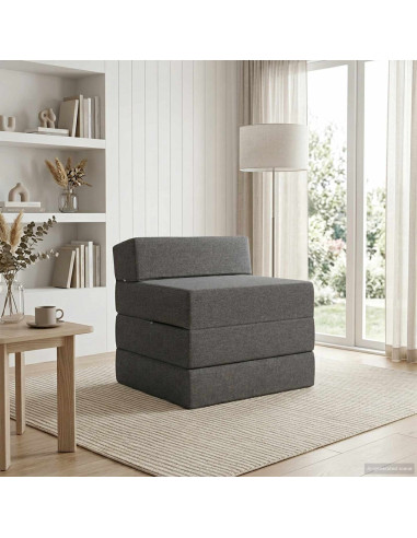 Divano Letto Pieghevole Grigio Chiaro 70 x 60 x 63 cm Tessuto