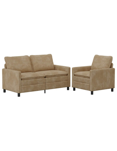 Set di divani 2 pcs Tortora Poliestere