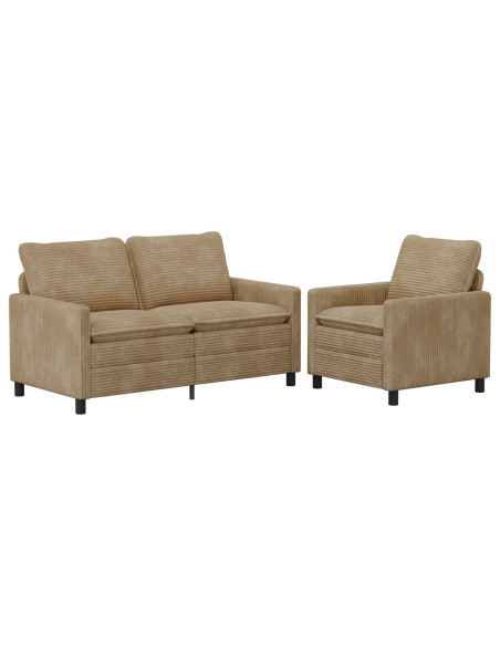 Set di divani 2 pcs Tortora Poliestere
