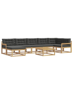 Set di divani da esterno 8 pcs Bianco e Antracite 2