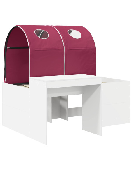 Letto con Tunnel 4 pcs Rovere Artigianale e Rosso