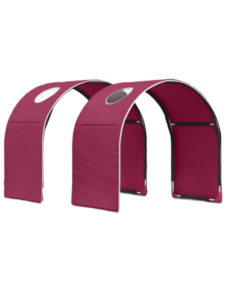Letto con Tunnel 4 pcs Rovere Artigianale e Rosso