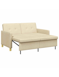 Divano Letto Estraibile Crema Tessuto 2