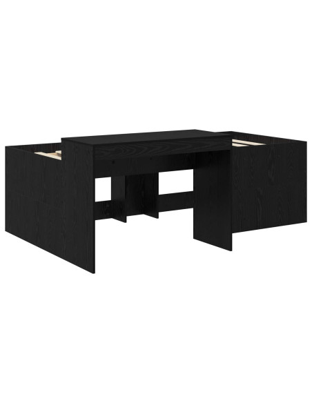 Letto alto per bambini con scrivania Nero 90 x 200 cm