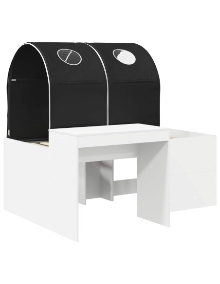 Letto con Tunnel 4 pcs Rovere Artigianale e Nero