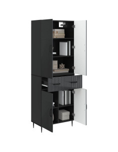 Set di armadi 2 pcs Nero 66 x 34,5 x 89,5 cm 2