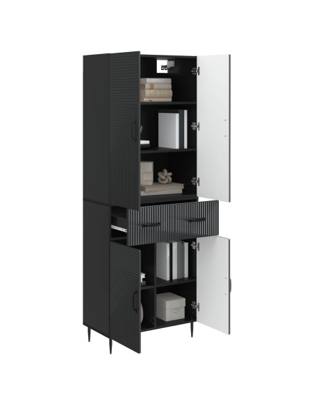Set di armadi 2 pcs Nero 66 x 34,5 x 89,5 cm