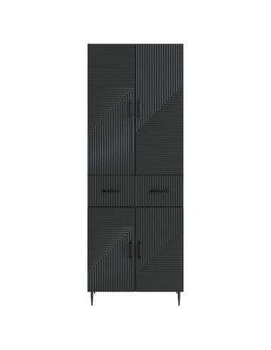 Set di armadi 2 pcs Nero 66 x 34,5 x 89,5 cm