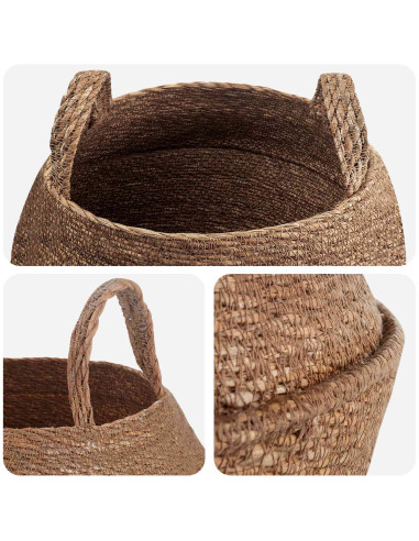 Vaso da fiori con manici 2 pcs Naturale Ø 45 x 36 cm