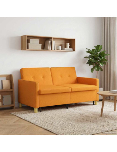 Divano Letto Estraibile Giallo Scuro Tessuto